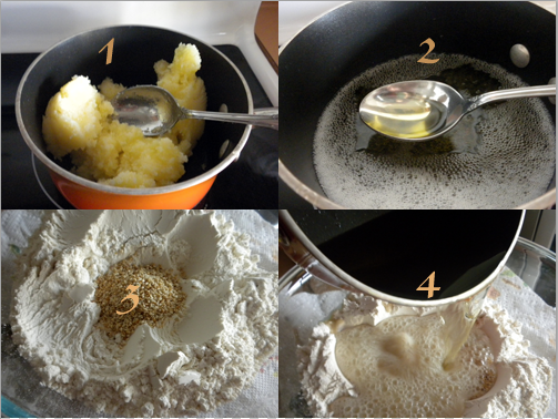 Step by step photos for making Kahk cookies