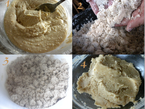 Step by step photos for making Kahk cookies