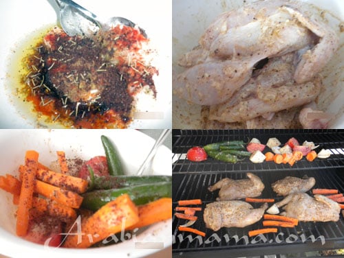 Step by step photos for making Sumac Chicken