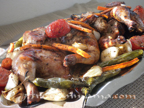 A close up for Sumac chicken on a plate