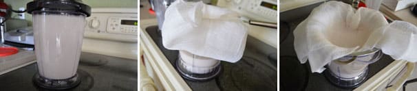 A cup with white towel covering top