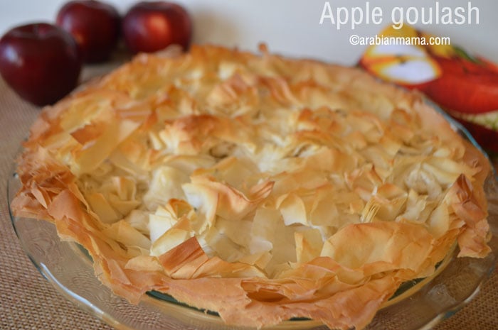 A close up of food, with Apple pie and Phyllo pastry