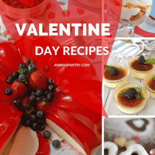 An infograph showing different recipes for Valentine day recipes