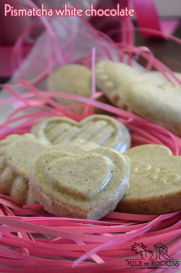 A plate of food, with Matcha and Chocolate cookies