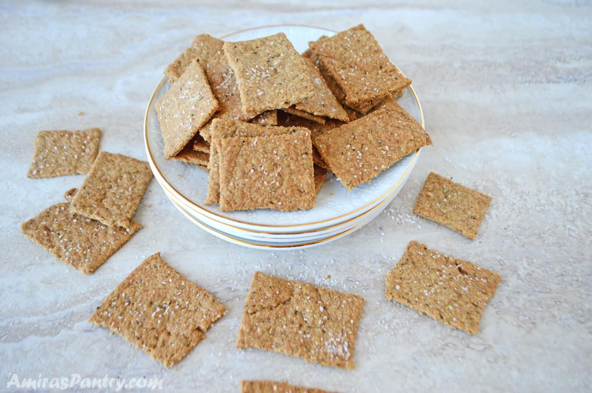 Homemade flatbread crackers Amira's Pantry
