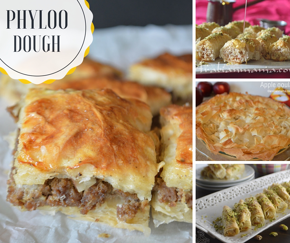 An infograph of several Phyllo dough food recipes