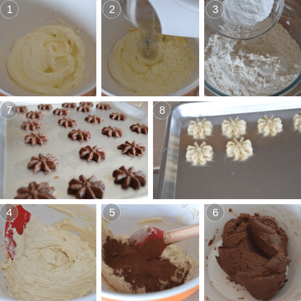 Steps for making Egyptian butter cookies