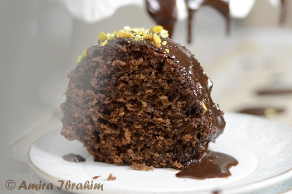 A close up of a piece of cake covered in chocolate