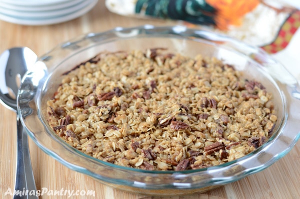 Use up winter squash in this festive butternut squash casserole with pecan oat streusel, a terrific dessert that is a crowd pleaser and kid friendly with its candy like topping.