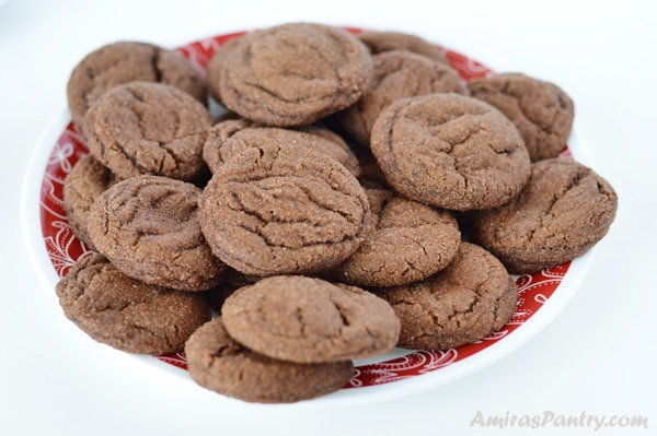 A plate filled with Molasses cookies