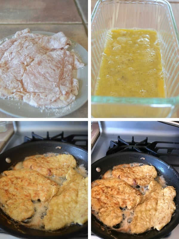 Steps for making chicken francese without wine recipes.