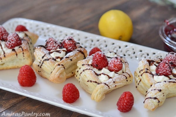 Lemon Raspberry Tart An Elegant Puff Pastry Dessert Amira S Pantry