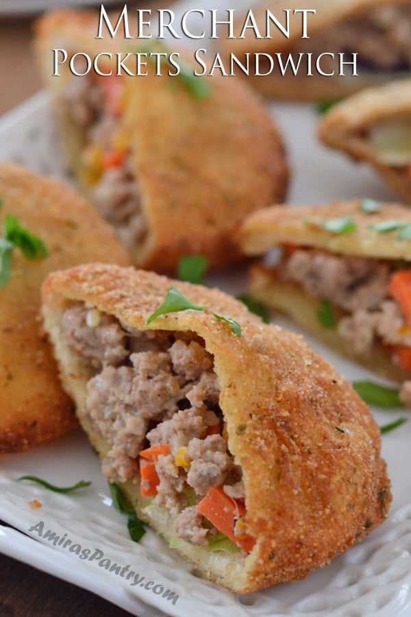 A close up of a sandwich with ground meat