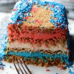 An infograph for red white blue cake