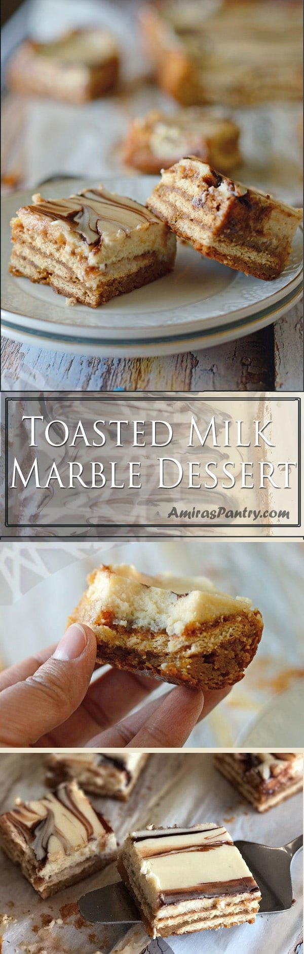 An infograph for Milk marble dessert recipe