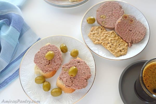 Two plates of food, with corned Beef slices and cheese