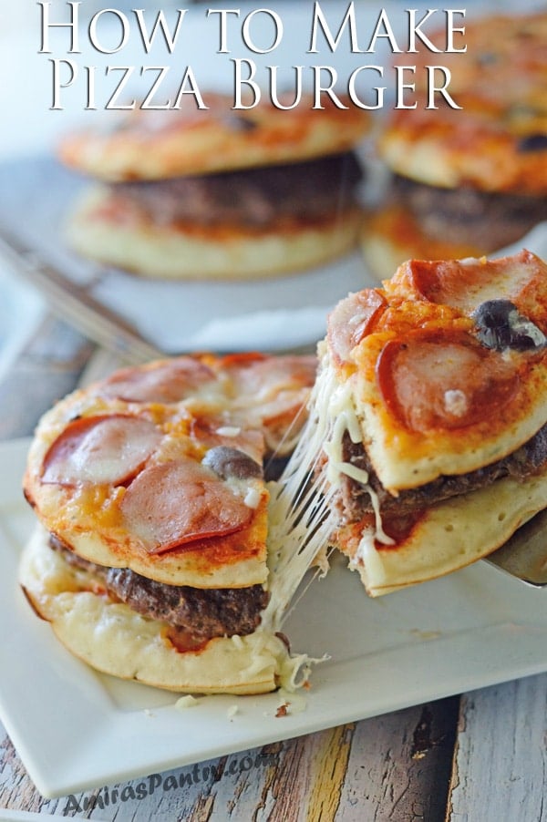 A slice of pizza burger on a plate
