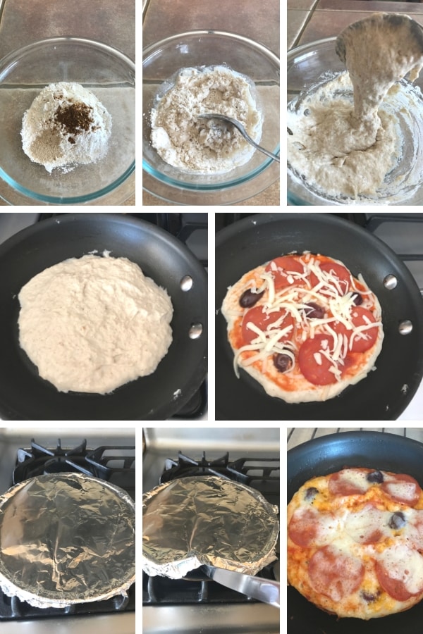 Steps of how to make a pizza burger
