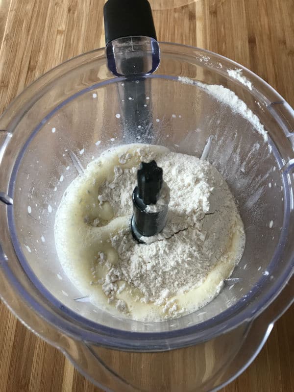 A photo showing a mix in a blender
