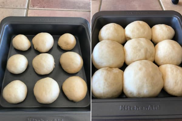 Step by step photos showing how to making bread rolls