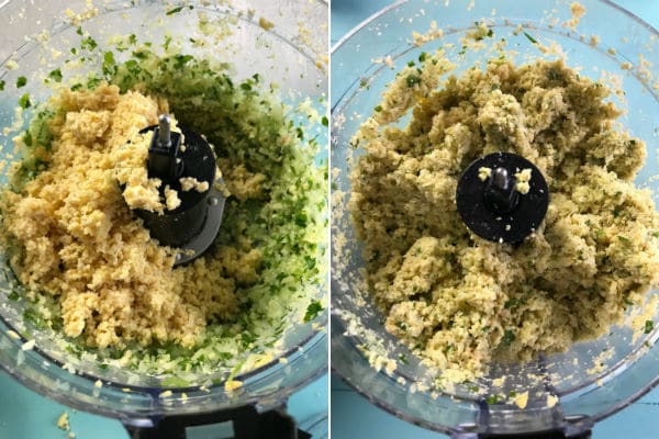 Step by step photos on making stuffed falafel