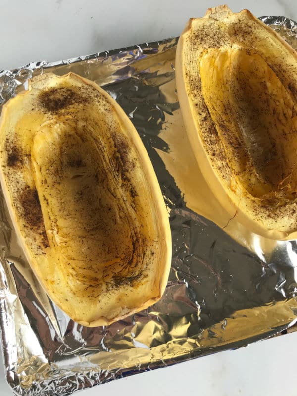 Step by step on making turkey spaghetti squash