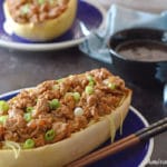 A plate of Spaghetti squash with ground turkey