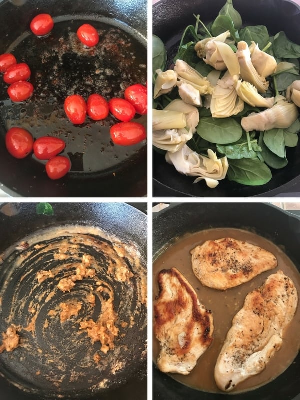 Step by step photos for making Chicken and Artichoke