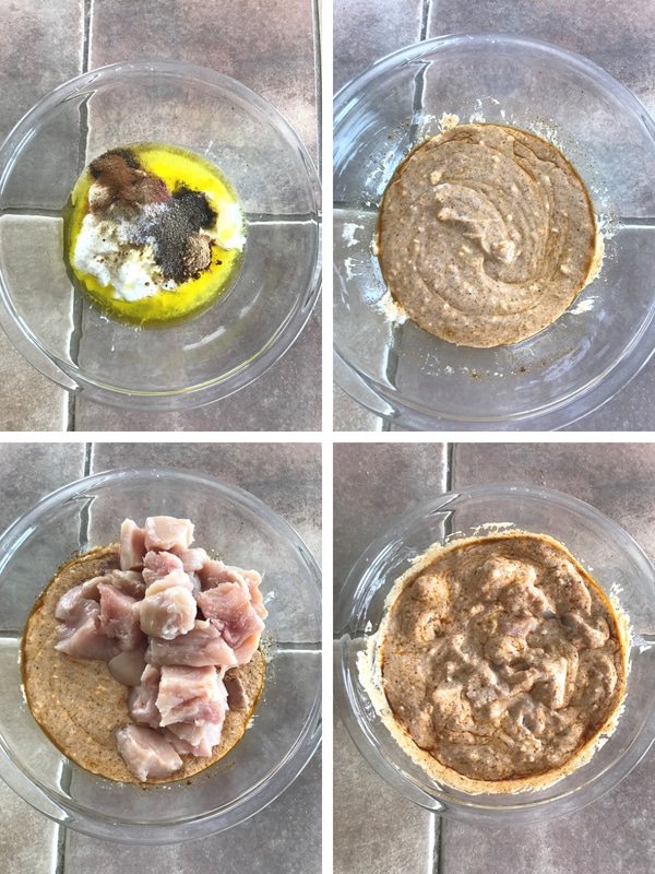 Steps for making the Middle eastern chicken kabobs marinade