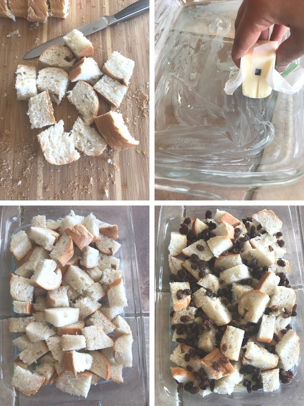 Step by step photos for bread pudding