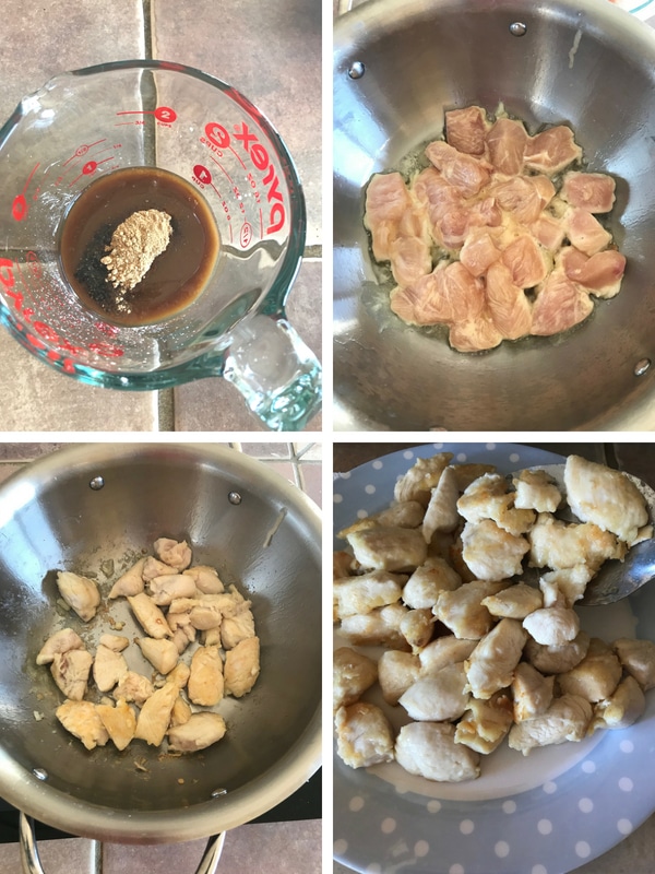 Making naturally sweet kung pao sauce, frying the chicken to make an easy kung pao recipe.