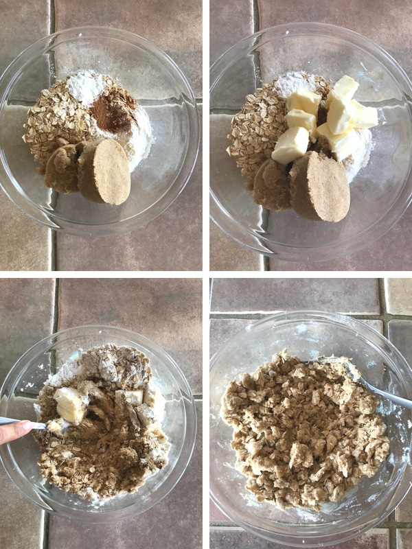 Step by step photos for making Apple crisp bars