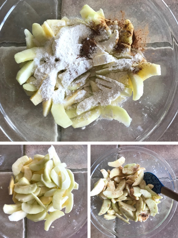 Step by step photos for making Apple crisp bars