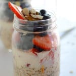 A photo showing Oats, Berries and nuts in a Jar