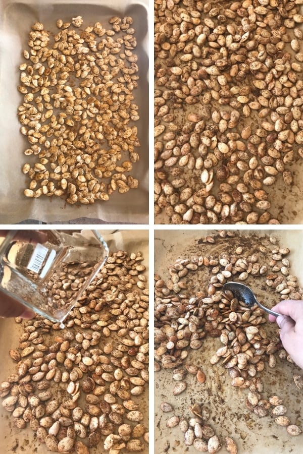 Steps for making shawarma roasted pumpkin seeds