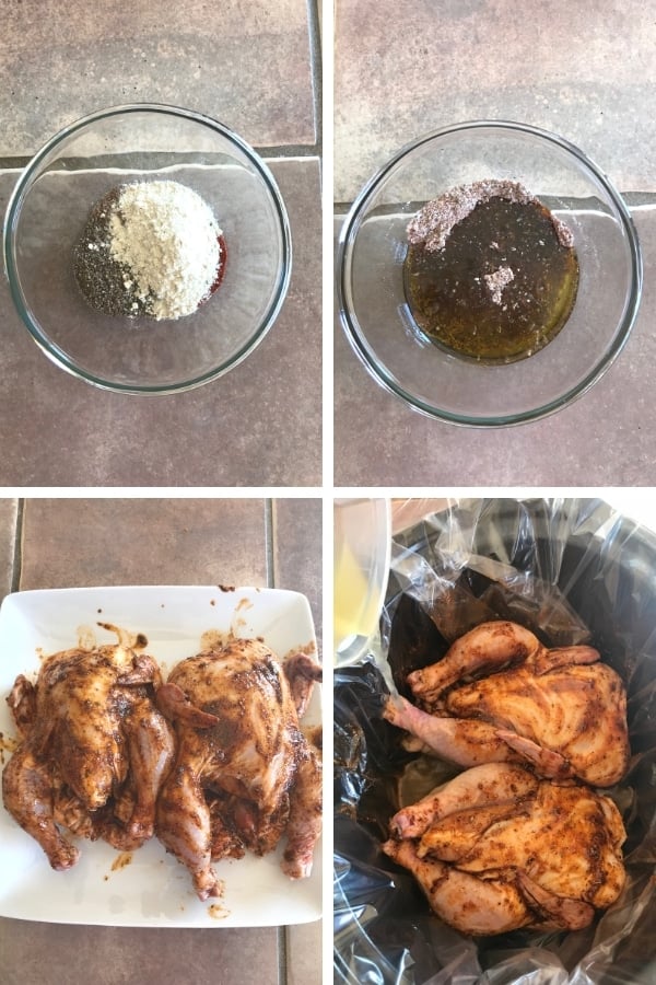 Step by step photos for making cornish hen recipe