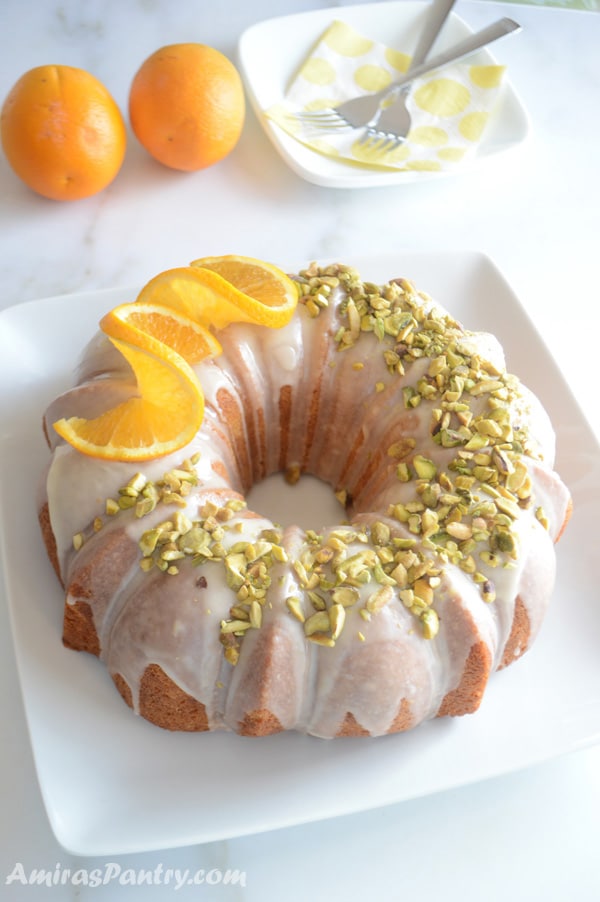 Golden Saffron Orange Bundt Cake Amira's Pantry