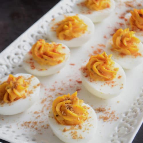 Spicy Deviled Eggs With Relish | Amira's Pantry