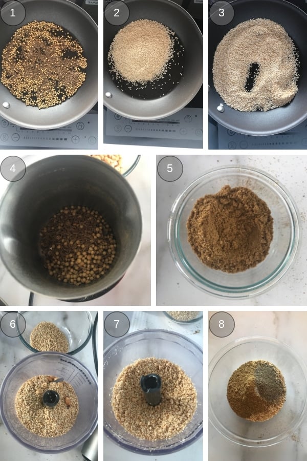 step by step instructions on how to make dukkah spice.