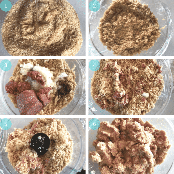 Step by step photos for making kibbeh