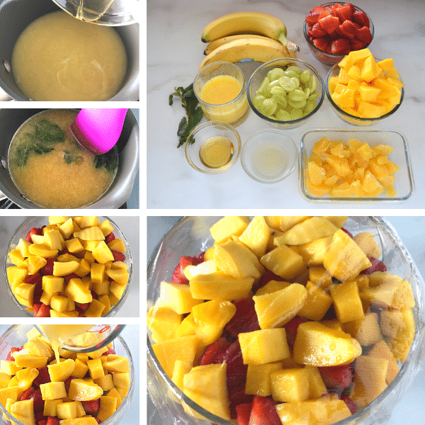 step by step for making easy fruit salad recipe