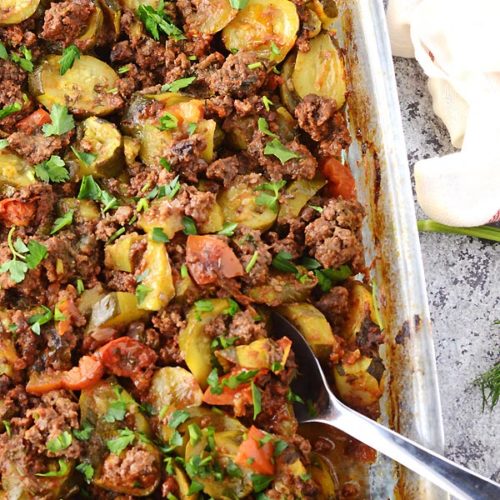 Zucchini Casserole (With Dill And Ground Beef) - Amira's Pantry