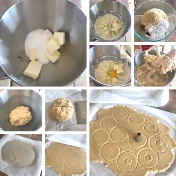 Step by step pictures to make linzer cookies