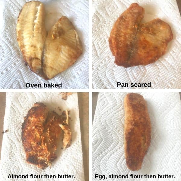 several photos showing fried tilapia versions