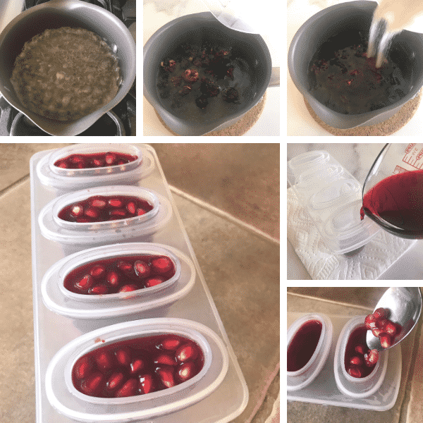 making fruit hibiscus popsicles step by step