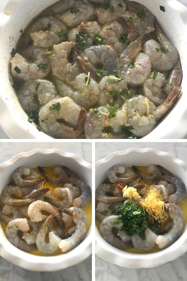 Step by step photos on how to make baked shrimp scampi