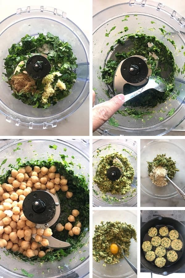 Step by step photos for making Falafel with chickpeas