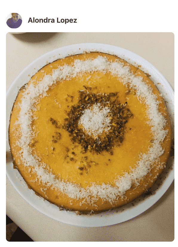 A close up photo of Basbousa Cake on a plate made by a fan