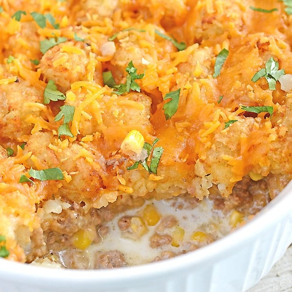 Casserole photo with Tater tot inside