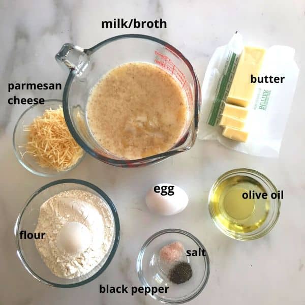 A photo showing ingredients for Moussaka recipe